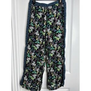 Anthropologie Ett:twa Rousseau Cropped Wide Legs Boho Pants Floral Size Small